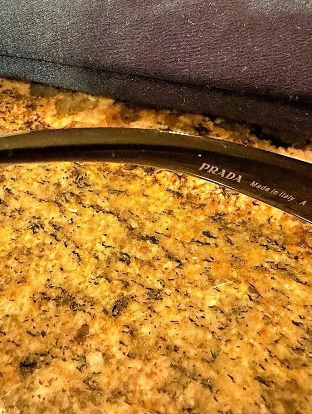 Prada SPR 16Q Cinema Round Sunglasses Black & Brown Like New